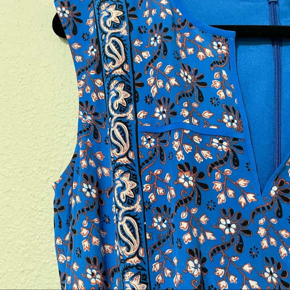 J Crew Blue Silk Floral Sleeveless Scarf Mini Dress 8 - Picture 5 of 10